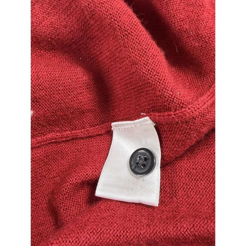 Turnbury Extra Fine Merino Wool Red Sweater Collar Men's Size Large